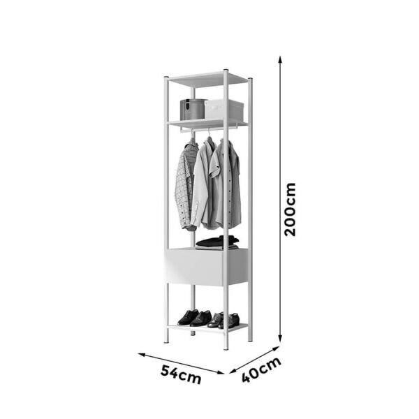 Closet Modulado Betha (L: 54cm) com 1 Gaveta Branco - 4