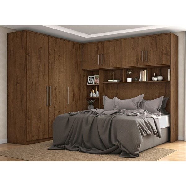 Guarda-Roupa Conjugado Leonora com 7 Portas 100% MDF Braúna - 10