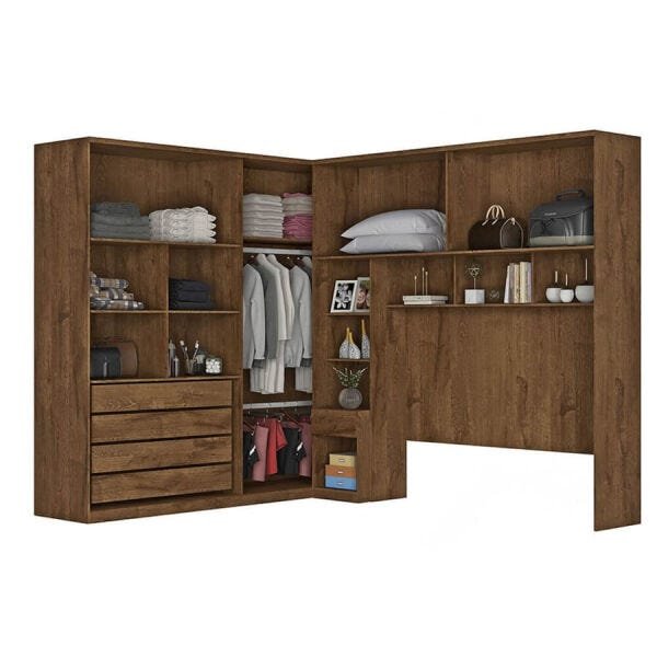 Guarda-Roupa Conjugado Leonora com 7 Portas 100% MDF Braúna - 8