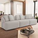 Ver imagem 2 de Sofá 3 Lugares para Sala de Estar Living 228cm Arlo F04 Linho Cru Tc-14031 - Lyam Decor