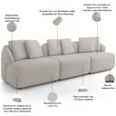 Ver imagem 4 de Sofá 3 Lugares para Sala de Estar Living 228cm Arlo F04 Linho Cru Tc-14031 - Lyam Decor