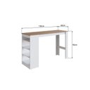 Ver imagem 3 de Mesa Bancada Gourmet 135cm para 4 Lugares Branco/Mel