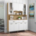 Ver imagem 2 de Armário de Cozinha Compacta 8 Portas e 2 Gavetas 121cm Gold Freijó/supremo - Pallazio