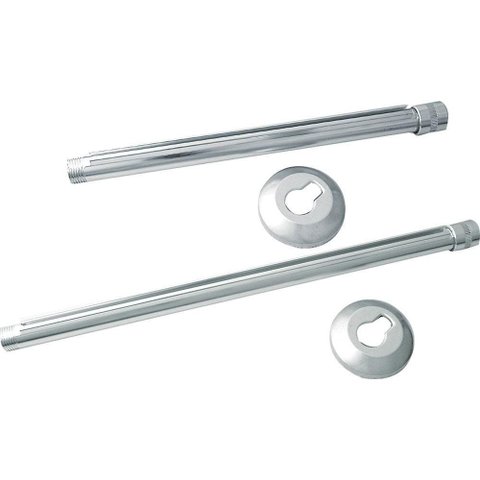 Braço de Chuveiro 40cm com Canopla e Luva de Alumínio - 11540 - Garden