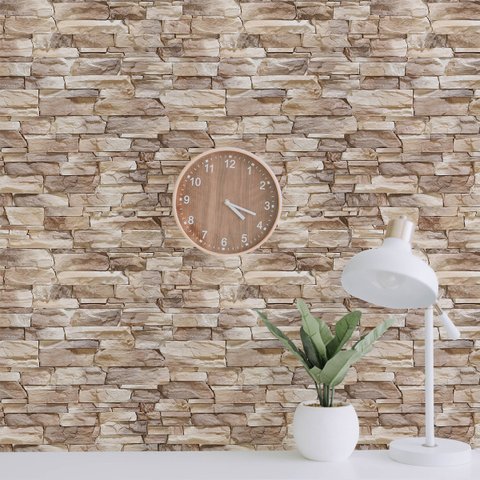 Papel de Parede Adesivo Pedras Grandes Rústicas Rolo 15m