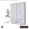 Guarda-Roupa Anlur 158cm com 4 Portas e 4 Gavetas Branco - 8