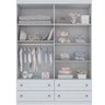 Guarda-Roupa Anlur 158cm com 4 Portas e 4 Gavetas Branco - 6
