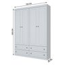 Guarda-Roupa Anlur 158cm com 4 Portas e 4 Gavetas Branco - 7