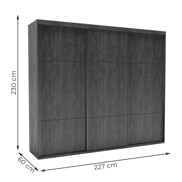 Guarda-Roupa Blima 227cm com 3 Portas de Correr 100% MDF Marsala OOL - 1