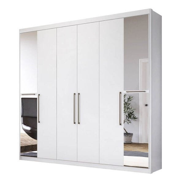 Guarda-Roupa Conra com Espelhos e 6 Portas Branco Dst - 1