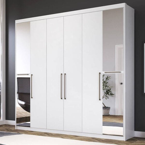 Guarda-Roupa Conra com Espelhos e 6 Portas Branco Dst - 8