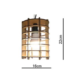 Lustre Luminária Pendente de Madeira MDF Mod. Tube - 3