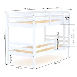 Beliche Infantil Slim Rb com Grade de Proteção Madeira Maciça Branco Housin - 3