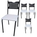 Ver imagem 1 de Kit 4 Cadeira para Cozinha Mc Tubular Almofadada Estrutura Preta com Assento Branco Medcombo