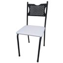 Ver imagem 2 de Kit 4 Cadeira para Cozinha Mc Tubular Almofadada Estrutura Preta com Assento Branco Medcombo