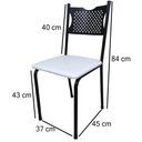 Ver imagem 3 de Kit 4 Cadeira para Cozinha Mc Tubular Almofadada Estrutura Preta com Assento Branco Medcombo