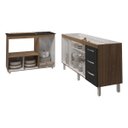 Ver imagem 5 de Balcão Cozinha Gabinete de Pia 160 Cm Estela e Balcão para Fogão Cooktop 5 Bocas e Forno Elétrico Al