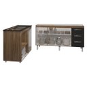 Ver imagem 4 de Balcão Cozinha Gabinete de Pia 160 Cm Estela e Balcão para Fogão Cooktop 5 Bocas e Forno Elétrico Al