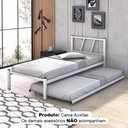 Ver imagem 2 de Cama Auxiliar Solteiro em Aço Industrial com Rodízios - Branco