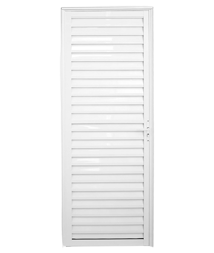 Porta de Aluminio Palheta Lado Direito 270x70cm Branco Esquadrias Castro - 1