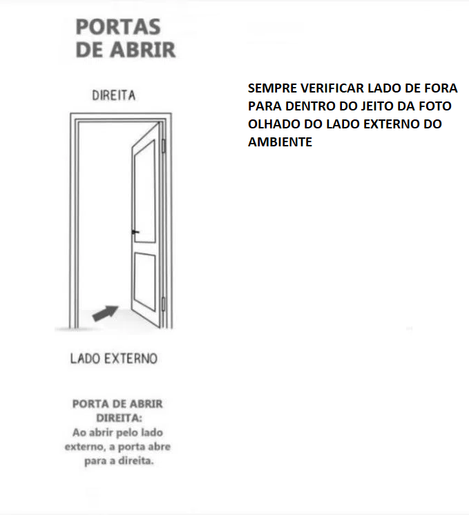 Porta de Aluminio Palheta Lado Direito 270x70cm Branco Esquadrias Castro - 3