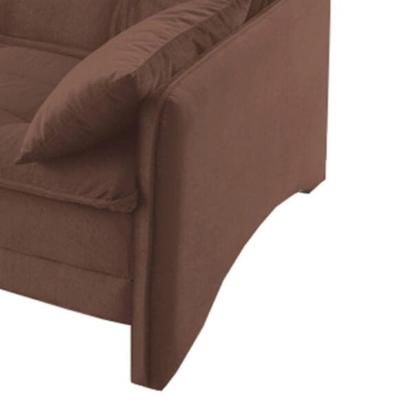 Sofá Cama Nique 2 Lugares Suede Liso Chocolate Dst - 5