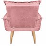 Poltrona Opalla Cadeira Decorativa Suede Rosa para Escritório Sala de Estar Recepção - 6