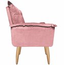 Ver imagem 5 de Poltrona Opalla Cadeira Decorativa Suede Rosa para Escritório Sala de Estar Recepção