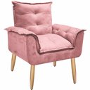 Ver imagem 4 de Poltrona Opalla Cadeira Decorativa Suede Rosa para Escritório Sala de Estar Recepção