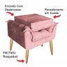 Poltrona Opalla Cadeira Decorativa Suede Rosa para Escritório Sala de Estar Recepção - 7