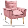 Poltrona Opalla Cadeira Decorativa Suede Rosa para Escritório Sala de Estar Recepção - 2