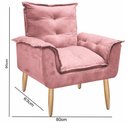 Ver imagem 2 de Poltrona Opalla Cadeira Decorativa Suede Rosa para Escritório Sala de Estar Recepção