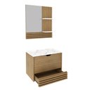 Ver imagem 7 de Conjunto para Banheiro Balcão com Espelho sem Cuba 60cm 3689 Bn Marrom/Amêndoa/Marmore Branco