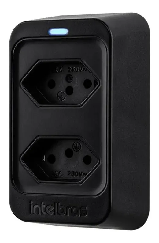 Tomada Dupla Protetor Elétrico Contra Surtos Intelbras Eps 302 Bivolt Preto - 3