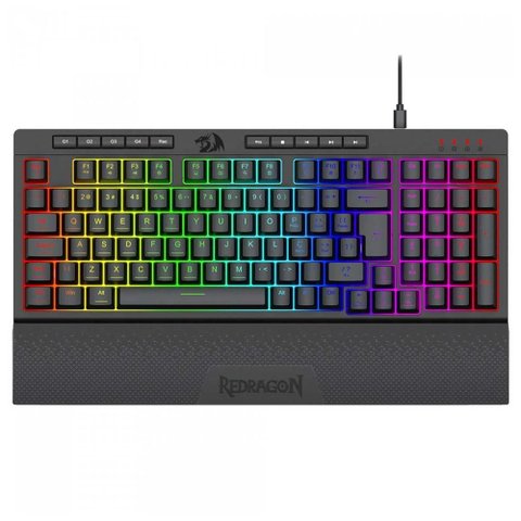 Teclado Gamer Redragon Shiva 98 - Abnt2 - Iluminação Rgb - Apoio de Pulso - Preto - K515-rgb Pt