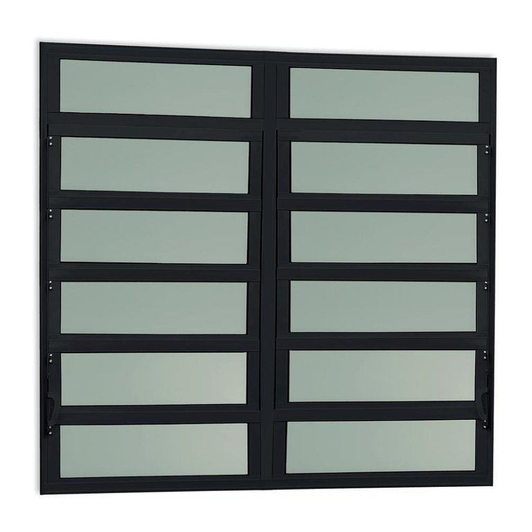 Vitro Basculante de Alumínio Preto Vidro Boreal - 120x120 Vitro Basculante de Alumínio Preto Vidro Boreal - 120x120