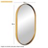 Espelho Grande Oval Moldura Dourada 80x50 - 6
