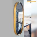 Ver imagem 2 de Espelho Grande Oval Moldura Dourada 80x50