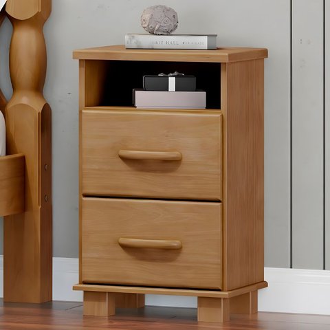 Mesa Cabeceira 44cm para Quarto 2 Gavetas Eduarda Freijó F07 - Mpozenato