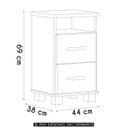 Ver imagem 4 de Mesa Cabeceira 44cm para Quarto 2 Gavetas Eduarda Freijó F07 - Mpozenato