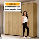 Ver imagem 5 de Guarda-Roupa Casal com 6 Portas com 4 Gavetas Internas e Maleiro Amsterdã Ii