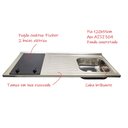 Ver imagem 2 de Pia Fogão Elétrico 2 bocas Fabrinox 120x55cm, cuba direita, válvula e sifão