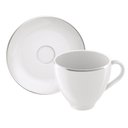 Ver imagem 1 de Xícara e Pires de Café Porcelana 100ml Tramontina Atena Branca Mesa Posta