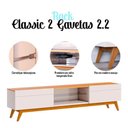 Ver imagem 6 de Rack Bancada Ambiente Classic 2 Gav+Painel para TV Suspenso Ripado Loft 2.2 Off White Nature Imcal