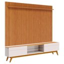 Ver imagem 7 de Rack Bancada Ambiente Classic 2 Gav+Painel para TV Suspenso Ripado Loft 2.2 Off White Nature Imcal
