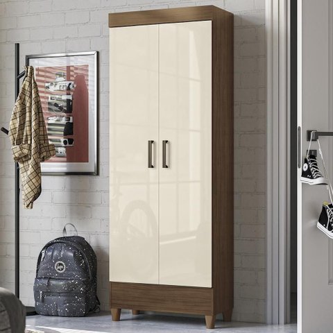 Armário Multiuso Thales S01 2 Portas 3 Prateleiras 60cm Marrom Mpozenato