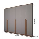 Ver imagem 5 de Guarda-roupa Casal Calábria Slim 6 Portas 6 Gavetas Cinza/nature - Panorama Móveis