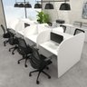 Espaço de Trabalho Escritório para 8 Pessoas 3,72m Branco F5 Cor:branco - 1
