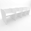 Ver imagem 3 de Espaço de Trabalho Escritório para 8 Pessoas 3,72m Branco F5 Cor:branco