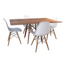 Ver imagem 1 de Conjunto De Mesa De Jantar Retangular 120X75 Tampo De Madeira Amêndoa Com 4 Cadeiras Marrom